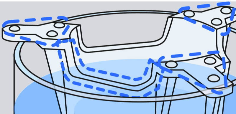 Embossed spots for gas exchange