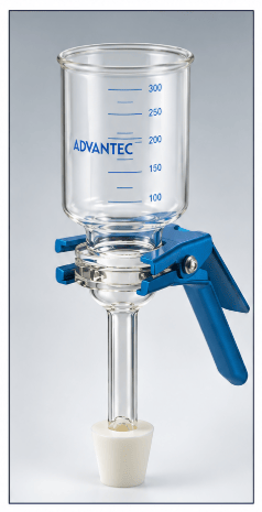 47mm Glass Microanalysis Holder, All-PTFE seal, PTFE support, 300 ml, KGT 47 TF