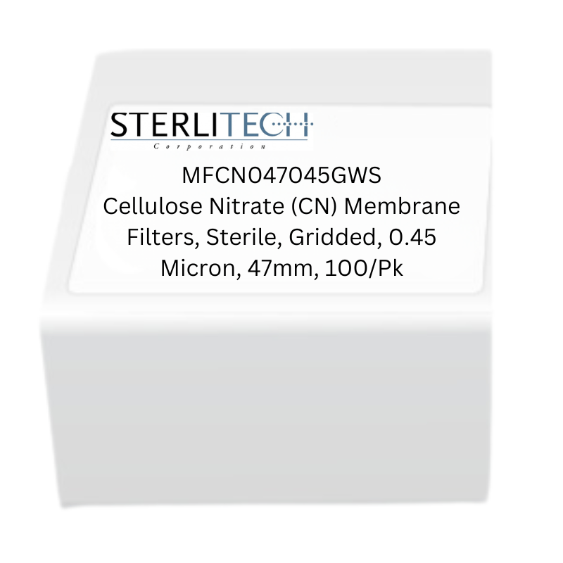 Cellulose Nitrate CN Membrane Filters, Sterile, Gridded, 0.45 Micron, 47mm, 100/Pk