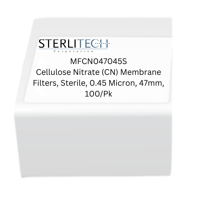 Cellulose Nitrate CN Membrane Filters, Sterile, 0.45 Micron, 47mm, 100/Pk
