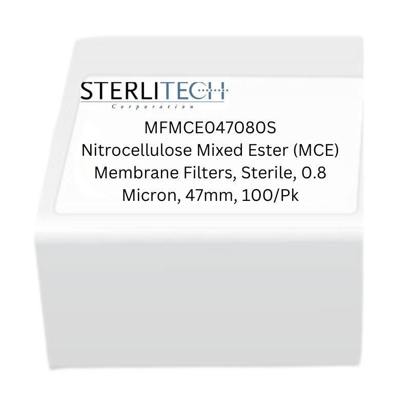 Nitrocellulose Mixed Ester MCE Membrane Filters, Sterile, 0.8 Micron, 47mm, 100/Pk