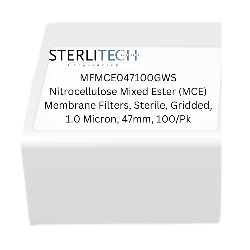 Nitrocellulose Mixed Ester MCE Membrane Filters, Sterile, Gridded, 1.0 Micron, 47mm, 100/Pk